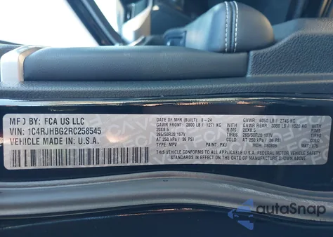 2024 Jeep Grand Cherokee Limited 4X4 z USA, uszkodzony, nr VIN 1C4RJHBG2RC258545